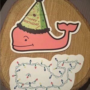 Pink Whale Birthday Sticker Set